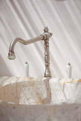 Close-up of stone sink