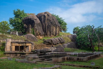 The ruins of the royal Park Ranmasu Uyana in Anuradhapura. Sri Lanka