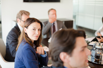 Business people talking in meeting