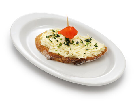 bacala mantecato pincho  isolated on white background
