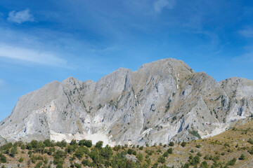 View of the Apuan Alps, massif of the Tuscan-Emilian Apennines