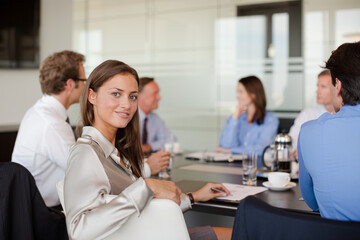 Business people talking in meeting