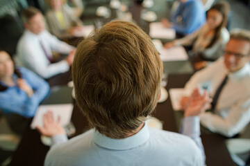 Business people talking in meeting