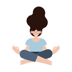 woman sitting meditating