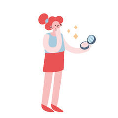 woman using makeup