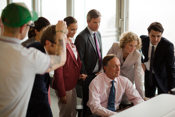 Obraz premium Business people smiling in office