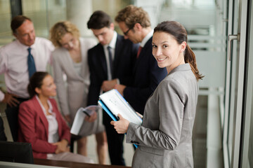 Business people talking in meeting