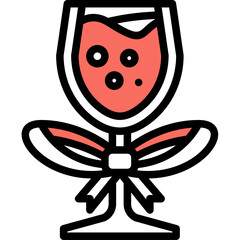 wine glass one color icon