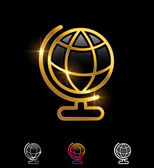 Golden Globe Vector Sign