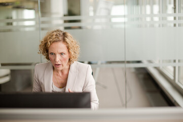 Close up of businesswoman's serious face