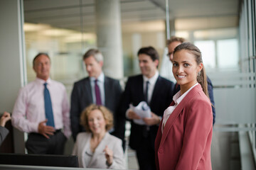 Business people talking in meeting
