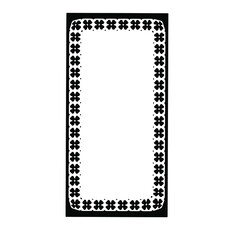 Black and white rectangular frame with ornament, vector certificate template, decorative design element in retro style.