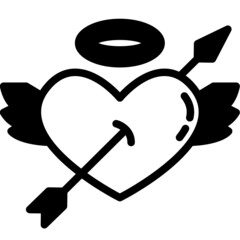 Cupid solid line icon