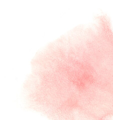 Abstract soft coral pink watercolor stain texture. Printable abstract art aquarelle design template.