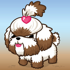 cute Shih Tzu dog, cute cartoon dog, cute animal