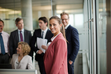 Business people talking in meeting