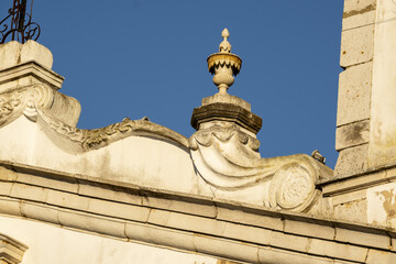 detail of the volutes of the pediment of the Church of Saint Anthony of Lagos, Algarve Portugal