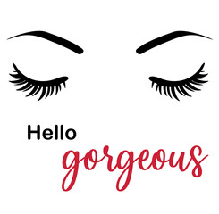 Hello gorgeous eyelashes - obrazy, fototapety, plakaty