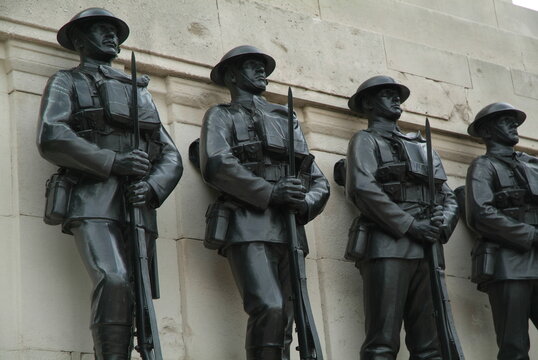 Close-up of the Royal Artillery Memorial, London, UK.