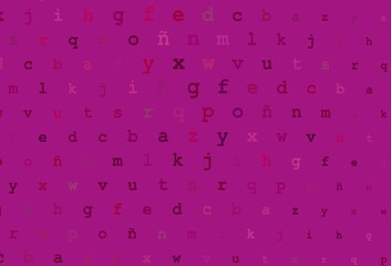 Light purple vector template with isolated letters.