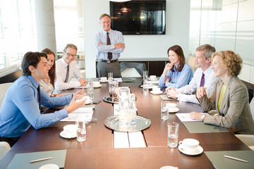 Business people talking in meeting