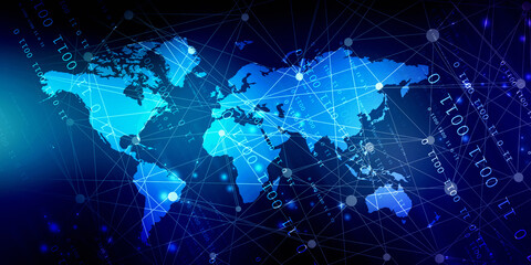 Obraz premium 2d illustration world map abstract background