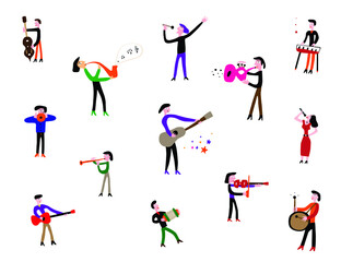 musicians orchestra - vector illustration , icon set