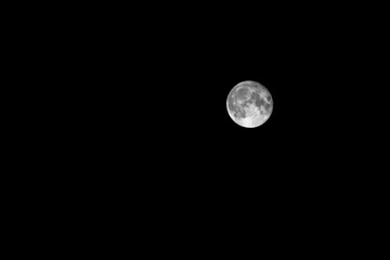 full moon over black background