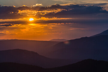 sunset in the mountains