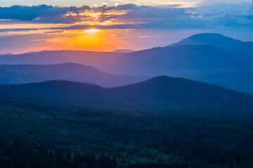 sunset in the mountains