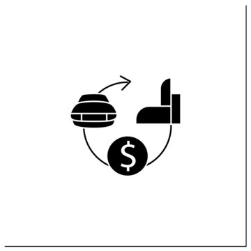 Assets Expected Life Cycle Glyph Icon. Stages Series Assets Management. Estimated Useful Life, Total Ownership Cost. Business Concept.Filled Flat Sign. Isolated Silhouette Vector Illustration