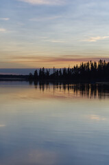 Fototapeta premium Astotin Lake in the Evening