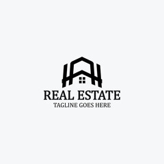Real estate logo design template. Vector illustration