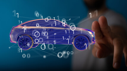 Electromobility e-motion concept. Electro car