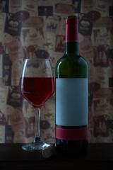red wine poured into a glass on a dark background