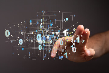 Big data and artificial intelligence concept. Machine learning and cyber mind domination