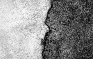 Half White and Half Black  grunge texture Concrete Floor. Abstract background