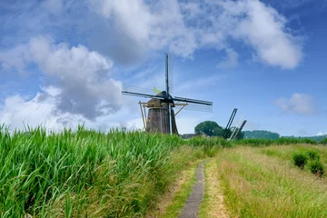 Foto auf Alu-Dibond Windmill 't Hoog- en Groenland, Baambrugge, Noord-Holland Province, The Netherlands © Holland-PhotostockNL