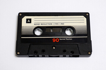 audio cassette isolated on white