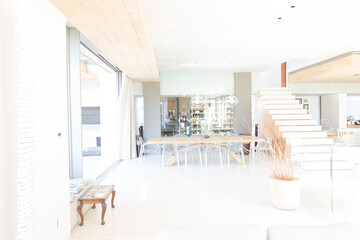 Open floor plan of modern house