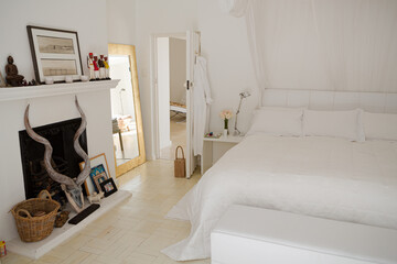 Canopy bed in modern bedroom