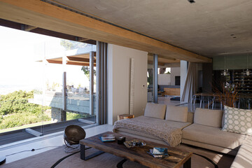 Sofa and coffee table in modern living room