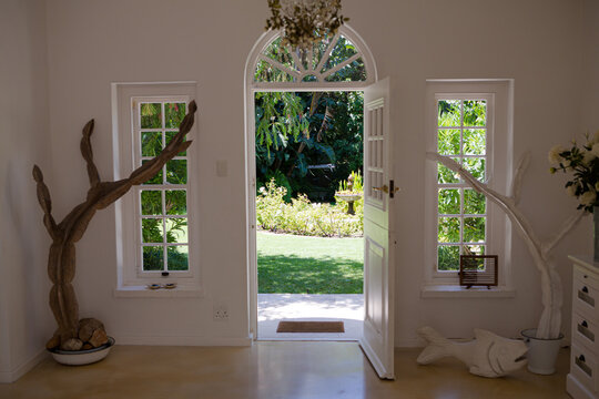 Open Front Door Of Modern House