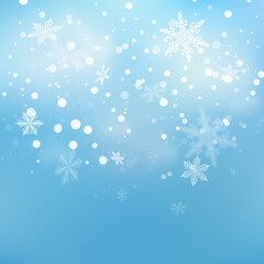 Naklejka na ściany i meble Falling Snow. Snowfall Winter Christmas Background. New year's night. Blue winter evening. Eps 10