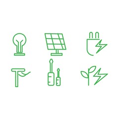 Electricity Icon Set Vector Template EPS Premium line Icon set