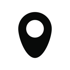 Black pinpoint icon. Vector illustration. Navigation finder, GPS, place, direction, compass, search concept, contact.