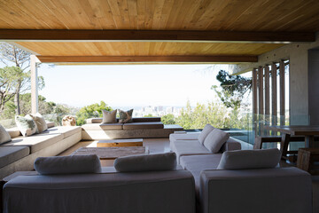 Sofa and coffee table in modern living room