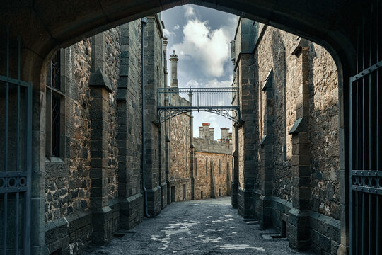 Alupka, Russian Federation/ March 06,2021: Shuvalovsky passage on the territory of the Vorontsov Palace