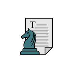 content strategy line colored icon. Signs and symbols can be used for web, logo, mobile app, UI, UX