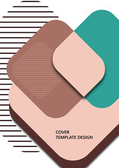 Abstract background with geometric shapes. Rounded squares and stripes. Template for your corporate design. Vector